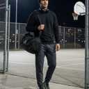 Zylioo Men Tall Sweatshirt Crewneck Pullover Long Fit Soft Casual Sweatshirt Top for Tall Men Daily Wear (Black, XXL)