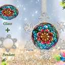 XUTAI Abstract Flower Snowflakes Christmas Ornaments Snowflake Ornament Christmas Tree Ornaments Christmas Metal Glass Holidays Hanging Ornaments Decor