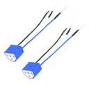 2 PCS H4 HB2 9003 Wiring Harness Headlight Socket, 16AWG Ceramic Pigtail Socket Wiring Harness Headlight Plug, Fog Light Connector Plug for Car, Truck, Boat (Blue)