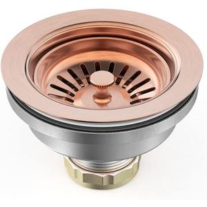 BOTEMY B9173 Kitchen Sink Drain Assembly 3-1/2 inch with Removable Sink Strainer Basket/Stopper 304 Stainless Steel (Antique Copper)