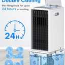 4-IN-1 Windowless Air Conditioner Portable w/3.2-Gal Tank for 24H Cooling, 4 Speeds &4 Modes, Waterless Alert System Swamp Cooler, LED Touch & Remote,12H Timer, Evaporative Air Cooler for Room