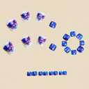 24Pcs 4th of July Press on Toenails Short Square WLGDLH Toenail Press ons Blue Glossy Fake Toe Nails Bald Eagle Stars False Toenails Full Cover Acrylic White Glue on Toenail for Women