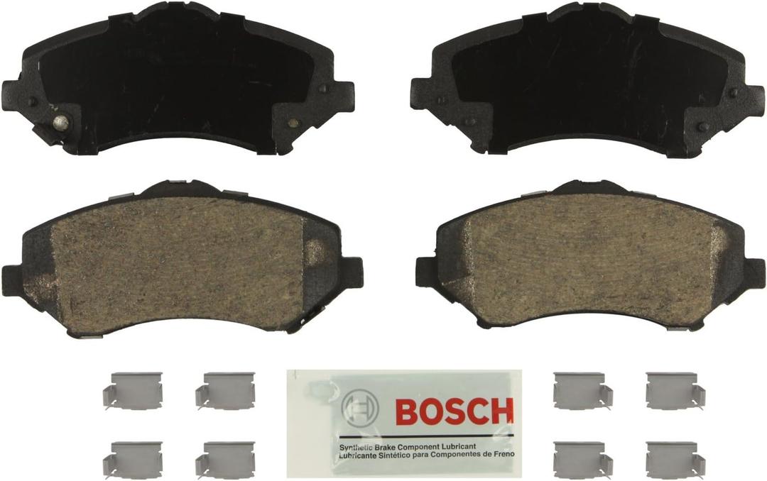 BOSCH BE1327H Blue Semi-Metallic Disc Brake Pad Set With Hardware - Compatible With Select Chrysler Town & Country; Dodge Grand Caravan, Journey, Nitro; Jeep Liberty, Wrangler; Ram; VW Routan; FRONT