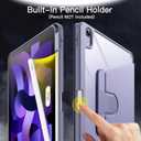 JETech Rotating Case ONLY for iPad Air 11-Inch M4/M3/M2 (2026/2025/2024), iPad Air 5/4 (2022/2020 5th/4th Generation 10.9-Inch), 360 Degree Rotation Protective Stand Cover Clear Back (Purple)