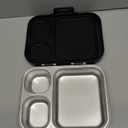 Stainless Steel Bento Box Kids, Leak Proof Metal Bento Lunch Box,3 Compartments 304 Stainless Steel Bento Lunch Containers for School and Office, BPA-Free(Black)