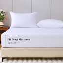 100% Cotton Flannel Fitted Sheet Only, Ultra Soft Cozy Warm Fitted Bottom Sheet for All Season, 16" Deep Pocket, White, Queen