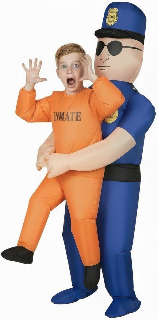 Morph Inflatable Police Officer Costume for Kids, Inflatable Costumes for Kids, Boys Halloween Costume