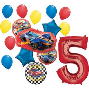 Anagram Hot Wheels Ultimate 5th Birthday Party Balloon Bouquet Decorations,  Anagram Hot Wheels Ultimate 5th Birthday Party Balloon Bouquet Decorations,