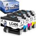 DOUBLE D LC406 Ink Cartridges Compatible Replacement for Brother LC406 LC406XL Work for Brother MFC-J4335DW MFC-J4345DW MFC-J4535DW MFC-J5955DW MFC-J6955DW MFC-J5855DW Printer (BK/C/M/Y, 4 Pack)