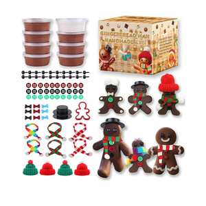 8Pack Christmas Gingerbread Man Crafts Kit - Air Dry Clay Gingerbread Man Crafts for Kids,Modeling Clay DIY Kit for Kids,Great for Birthday Parties,School Winter Party Fun,for Age 3+