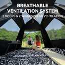 BLACKDOG Blackout Camping Tent, 60s Easy Setup Instant Cabin Tent | Rain Fly Waterproof, Anti-UV, Large Mesh Windows, 2-4 Person, 94.6" L x 94.6" W x 63.1" H
