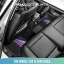 Road Comforts Car Floor Mats Full Set Front & Rear Car Floor Mats with Aluminum Design, Anti-Slip Backing, All-Weather Protection, Trim-to-Fit Car Mats for Most Sedans, SUVs & Vans - Purple
