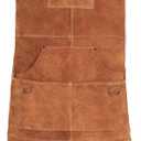 QeeLink Leather Welding Apron with 6 Pockets - Heat & Flame-Resistant Apron, 24'' X 42'', Adjustable M to XXXL (Brown)