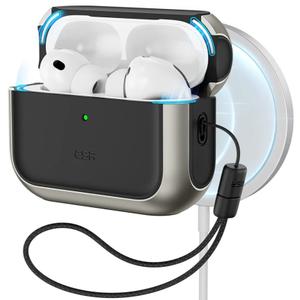 ESR for AirPods Pro 3 Case, Compatible with AirPods Pro 3rd Generation Case (2025), Compatible with MagSafe, Full Drop Protection Cover with Lanyard, Titanium