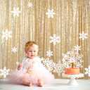 ShinyBeauty Sequin Backdrop 7ftx7ft Light Gold | Sparkle Drapes for Photoshoots & Parties | Glitter Fabric Background for Elegant Events | Perfect for Happy Birthday Celebrations
