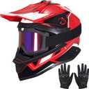 Youth Dirt Bike Helmets,MM605 Kids Full Face Motocross Helmets Set, Large 