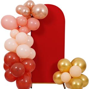 Peomeise 6FT Christmas Wedding Arch CoverRed Arch Backdrop Cover Stretchy Spandex Backdrop Stand Covers for Birthday Party Ceremony Banquet Decor(72" L x 31.2" W)