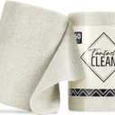 Fantasticlean Microfiber Cleaning Cloth Roll -60 Pack, Tear Away Paperless Towels, 8" x 8", Reusable Washable Rags, for Home Kitchen, Pet, Office, Indoor Outdoor, Compact and Portable (Off-White)