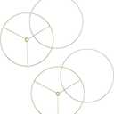 Aspen Creative 20102-12, Metal DIY Drum Lamp Shade Strong Ring, US Style Spider that Connects to Lamp Harp, Top Ring-Brass Plated/Bottom Ring-Galvanized, 2 Set / 10" Diameter Ring