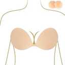 Niidor Adhesive Bra Strapless Ultra Sticky Invisible Push up Silicone Bra Multiple Colors Sizes Reusable for Backless Dress 