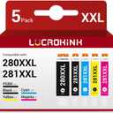 280XXL 281XXL Ink Cartridges 5 Pack Replacement for Canon PGI-280XXL CLI-281XXL Ink Cartridges for pixma TR8520 TR8620a TR8620 TS702a TS9520 TS9521C TR8520 TS6220 TS6320 TS8220 Printer (PGBK/BK/C/M/Y)
