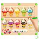 Magnetic Color and Number Maze, Montessori Toys for 2 3 4 Year Old, Wooden Color Matching Puzzle Board, Preschool Learning Activities Educational Toys for Ages 2-4 for Girls Boys Birthday Gifts