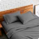 Bare Home Microfiber Pillow Cases - King Size Set of 2 - Cooling Pillowcases - Double Brushed - Grey Pillowcases 2 Pack - Easy Care (King Pillowcase Set of 2, Grey)