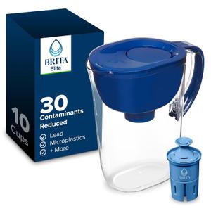 Brita Everyday Elite Water Filter Pitcher, Removes 99% of Lead, Includes 1 Filter, 10-Cup Capacity, Blue