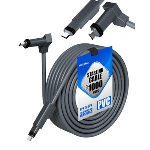 for Starlink Cable Gen 2, 35FT/50FT/65FT/100FT/150FT Compatible Replacement Cable, High Speed, Waterproof Grey for Starlink Gen2-35FT(10M)