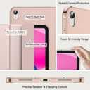 JETech Case for iPad (A16) 11th Generation 11 Inch 2025 / iPad 10th Generation 10.9 Inch 2022, Slim Smart Cover with Hard PC Translucent Back, Supports Touch ID, Auto Wake/Sleep (Rose Gold)