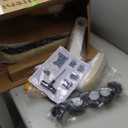 Office Home Ergonomic Desk Chair-Computer X-Shaped Chair Mesh PU Leather with Adjustable Lumbar Support-Executive Chair High Back Flip-Up Arms for Long Hours (Beige-No Headrest)