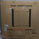 Mumeasy Extra Wide Baby Gate for Doorways, 36-63" Walk Thru Dog Gate with Auto Close Dual Swing for Stairs & Hallways, Easy Install Pressure Mounted Child Safety Gate for Toddlers & Pets Indoor, White