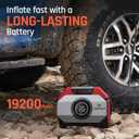 ETENWOLF Vortex S6 Tire Inflator Portable Air Compressor for Heavy-Duty Vehicle, Cordless Air Pump for Car & Inflatables with 19200 mAh Battery, 100% Duty Cycle & Dual Cylinder Bike Pump, Red