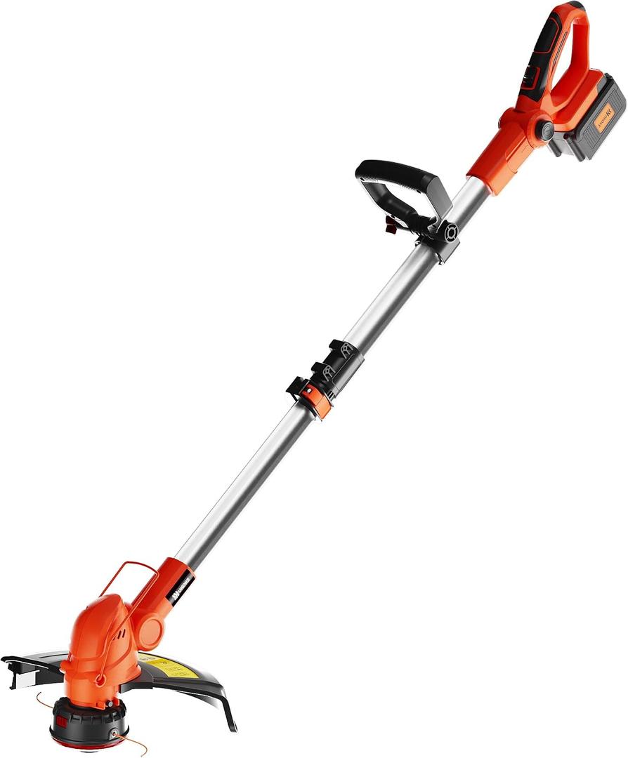 UKOKE ST2308 40V Professional Cordless Grass String Trimmer | Includes 2.0Ah Battery & Charger | 13-Inch Dual Line Feed | Brushless Motor | Ideal for Precision Lawn Trimming and Brush Cutting