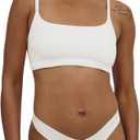 Organic Basics Women's Flex Scoop-Neck Cotton Bralette (Large, Off-white)