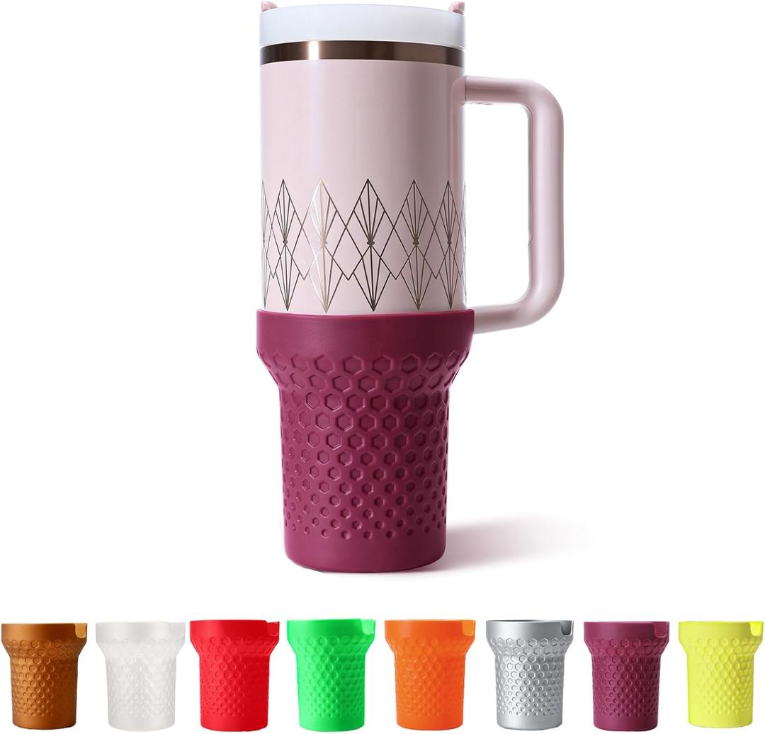 Cup Boot for Stanley, Silicone Protector Cover Accessories for Stanley Quencher H2.0 FlowState Tumbler 20oz/20oz/30oz/Stanley Adventure Quencher Tumbler 24oz (Plum)
