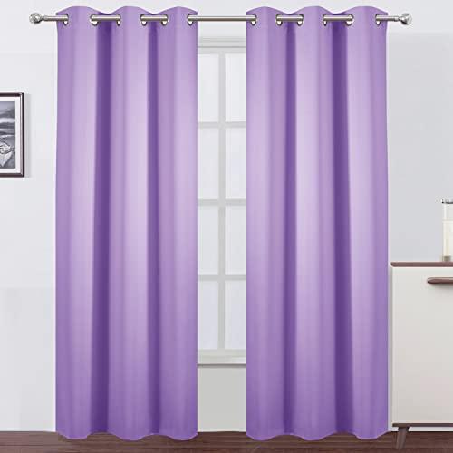 LEMOMO Blackout Curtains 38 x 84 inch/Lavender Curtains Set of 1 Panels/Thermal Insulated Room Darkening Bedroom Curtains