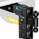 Adjustable Tow Hitch Fits 3" Receiver, Trailer Hitch with 9" Drop/Rise, Dual Ball Mount (2-5/16" & 2"), 10,000 lbs Towing Capacity, Drop Hitch for Trucks with Hitch Pin Lock