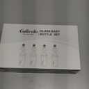 Gulicola Natural Glass Baby Bottle 4 Pack, Newborn Breastfeeding Bottles Set, Extra Slow Flow Nipples (SS), Anti Colic, 0 Months+, 5 oz - Pink