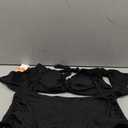 Charmo Maternity Swimsuit Two Piece Ruffle Sleeve Ribbed Ruched Bikini Tie Knot High Waisted Pregnancy Swimwear, XL.