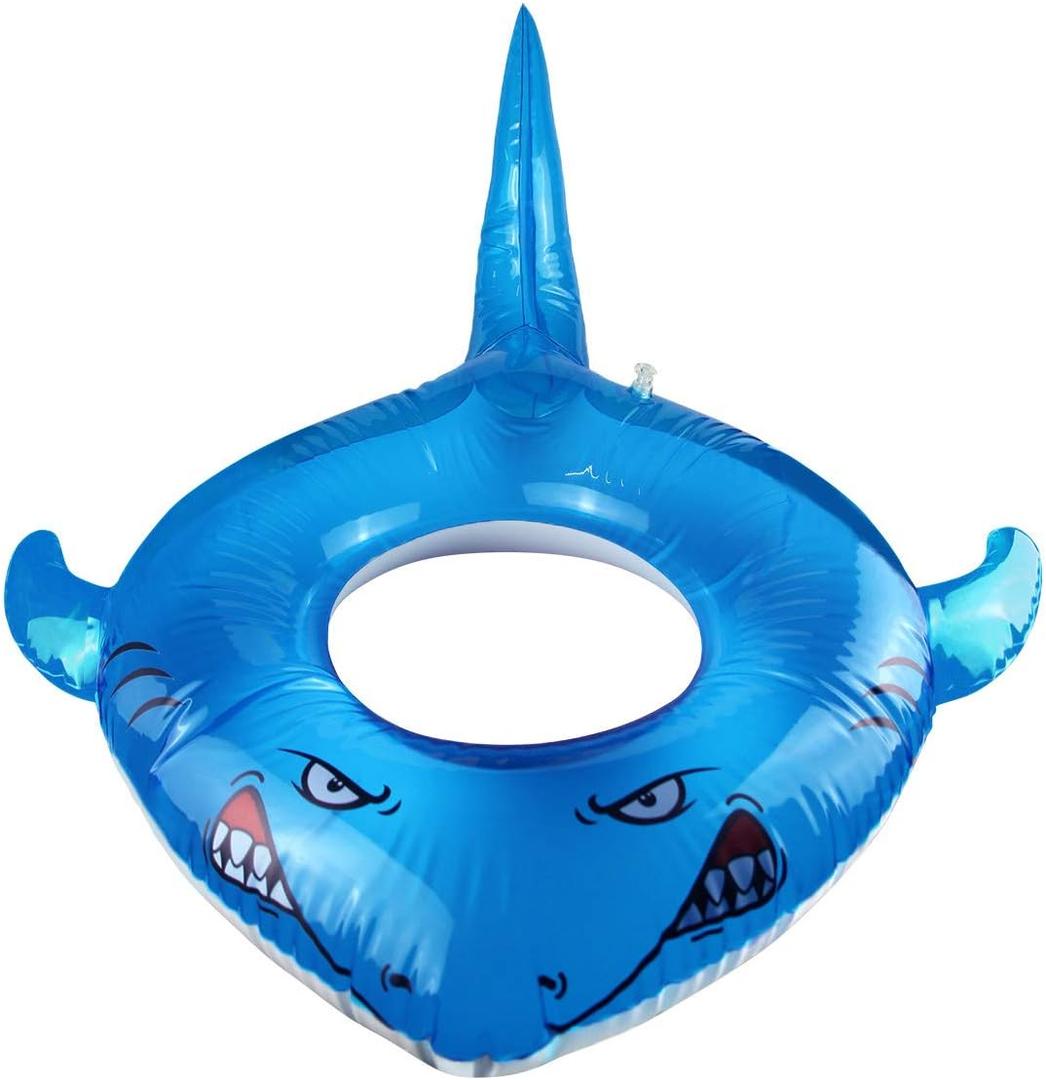 Pool Floats Kids Shark Floaties Inflatable Pool Swim Lounger Raft Summer Swimming Ring Pool Toys for Adults Kids 40.9"*32.3"*17.7"