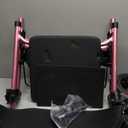 Lightweight Rollator Walker with Seat & Backrest - Foldable Mobility Aid for Seniors, 8" Large Airless Tires, Adjustable Height,Brake,Storage Bag,300 lbs Capacity,4 Wheel Rolling Walkers for Adults (Pink-all Terrain(8 Inch Wheels))