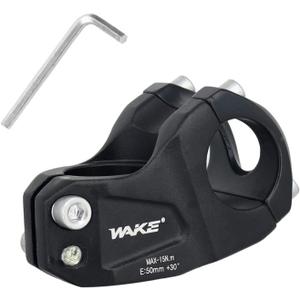 WAKE Bicycle Stem 31.8 mm 50 mm Bicycle Handlebar Riser 30 Degree Short Bicycle Handlebar Stem for BMX, MTB Mountain Bikes, Road Bike, Downhill