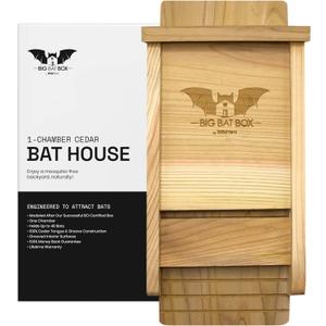 BIGBATBOX - Complete Bat House for Outdoors - Clean Backyard from Mosquitoes - No Interior Paint - One-Chamber Design - Easy to Hang - Bat Houses for Outdoors