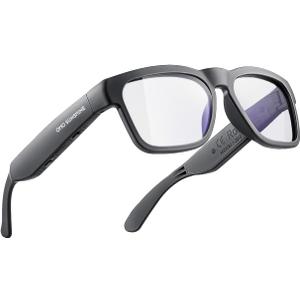 OhO Smart Glasses,Safety Glasses with Bluetooth Speaker,Indoor/Outdoor UV Protection and Voice Control,Unisex(Blue Light Lens)