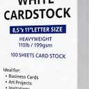 Veritas White Cardstock 8.5 x 11, 110LB/199GSM Heavyweight Card Stock, 100 Sheets, Thick Cardstock Printer Paper for Copy, Printing, Art Projects, Invitations, Made In USA