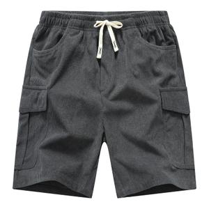 Buytop Boy's Corduroy Hiking Cargo Shorts Lightweight Kids Workout Shorts Casual Elastic Waistband Drawstring Girls Jogging Short with Multi Pockets(W1566DarkGray-16) (Gray)