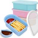 Juome 4 Pack Silicone Snack Containers with Lids, Large Reusable Snack Containers with Salad Dressing Container, Leak-Proof Snackle Box Food Storage Container for School, Office, Travel, Picnic
