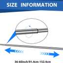 Threehoney Expandable Closet Rod for Wire Shelf Hanging Clothes Adjustable Heavy Duty Closet Hanging Rod Extender Heavy Duty Hanger Bar Metal Poles for Wardrobes Hanger, 1 Pack(36-60 Inch, Silver)