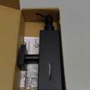 BATHSIR Matte Black Soap Dispenser, Refillable Shower Soap Dispenser Wall Mounted, Stainless Steel Clear Hand Soap Dispenser with Pump for Bathroom Kitchen Sink Dish (Square 200ML)